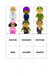 English Worksheet: JOBS - MEMORY GAME 