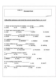 English worksheet: remedial activities