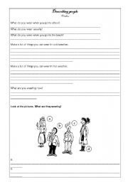 English worksheet: Describing People