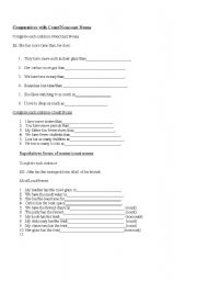 English Worksheet: Comparatives/Superlatives with Count/noncount nouns 