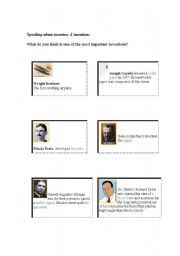 English Worksheet: inventors and inventions