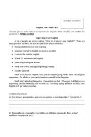 English Worksheet: English Test 7th grade