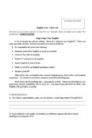 English worksheet: English Test 7th grade