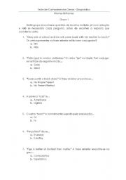 English Worksheet: Teste diagnstico