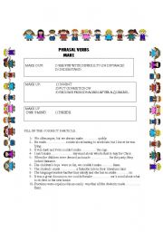 English worksheet: phrasals