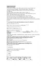 English worksheet: English test