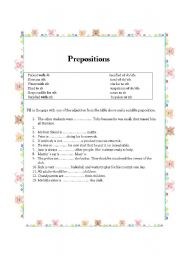 English worksheet: prepositions