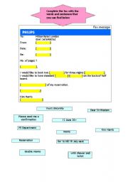 English Worksheet: Booking a room