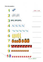 English worksheet: numbers