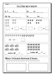 English worksheet: Maths revision