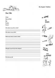 English Worksheet: Fact File for Portfolio