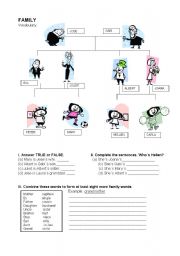 English Worksheet: family members