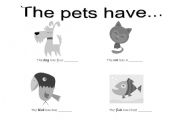 English worksheet: The pets have