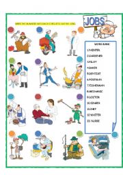 English Worksheet: Jobs - Match Part -1