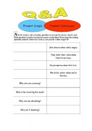 English Worksheet: Emotions Activity - Oral + written Q&A