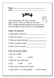 English Worksheet: comprehension