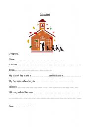 English Worksheet: portfolio 2 - my school