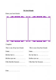 English Worksheet: portfolio 7 - my best friends