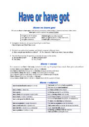 English Worksheet: Have or have got