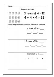 English worksheet: repeated addition