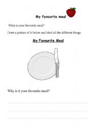 English worksheet: My favourite meal