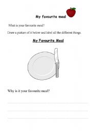 English Worksheet: My favourite meal