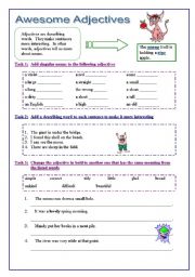 English Worksheet: Awesome Adjectives