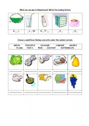English Worksheet: Food
