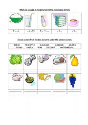 English worksheet: Food