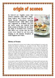 English Worksheet: Origin of Scones (07.09.08)