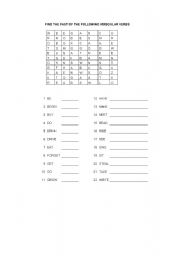 English Worksheet: Past of Irregular Verbs Puzzle
