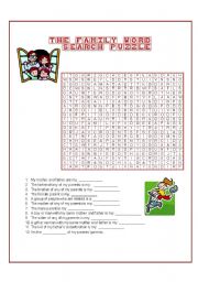 Family search word puzzle