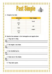 English Worksheet: Past Simple