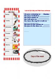 English worksheet: weekdays