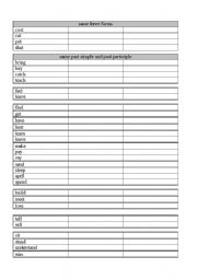 English worksheet: Irregular Verbs