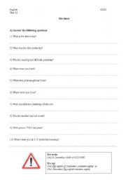 English Worksheet: The dates