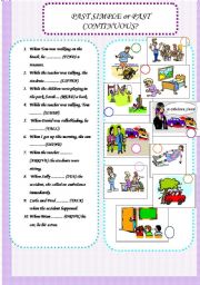 English Worksheet: past simple or past continuous