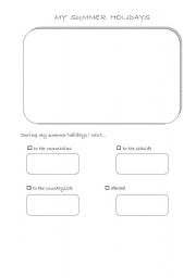 English Worksheet: My summer holidays