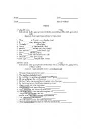 English Worksheet: verbs