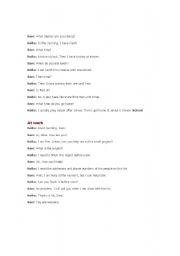 English Worksheet: conversation exercices 
