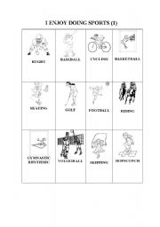 English worksheet: I enjoy doing sports