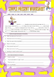 PRESENT SIMPLE  WORKSHEET