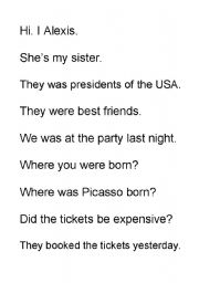 English Worksheet: Fun past simple sentence auction