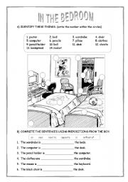 English Worksheet: IN THE BEDROOM