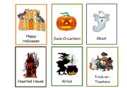 English Worksheet: Halloween Cards