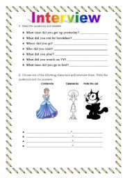 English worksheet: Interview 