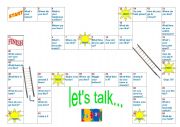 English Worksheet: Board game: lets talk