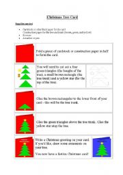 English Worksheet: Christmas Tree card