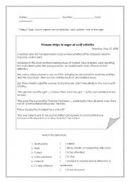 English Worksheet: Text for discussion on pick up lines 