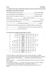 past simple and past continuous, noun puzzle